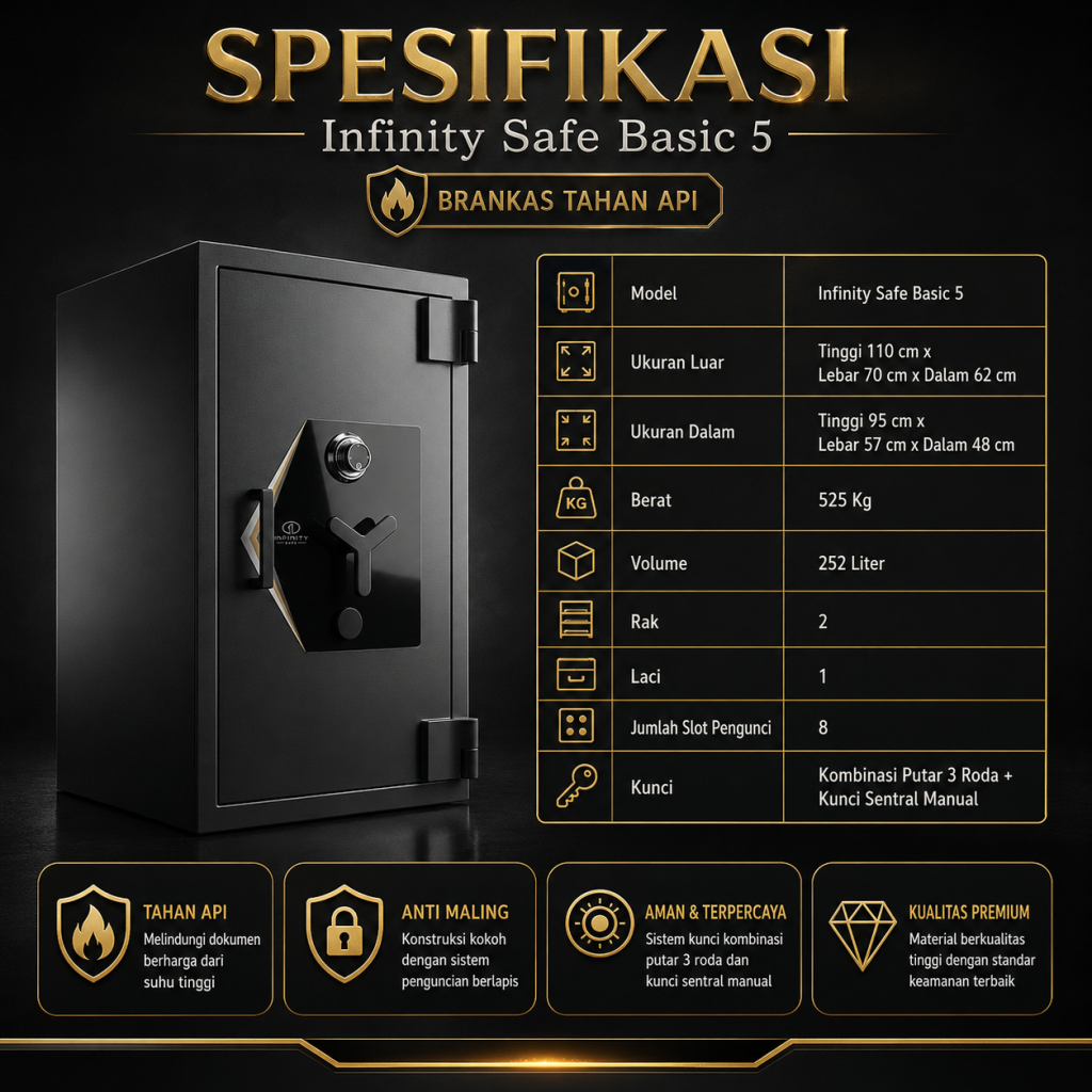 Spesifikasi Brankas Infinity Safe Basic 5